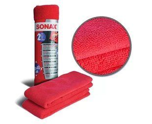 Набор салфеток из микрофибры для кузова 2 шт 40х40 см SONAX Microfibre Cloths Outside 416241 фото
