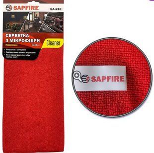 Серветка з мікрофібри універсальна червона SA-210 SAPFIRE Cleaner 35х40 см 002845 фото