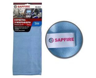 Серветки для скла 35х40 см блакитна SA-214 SAPFIRE Shine 002876 фото