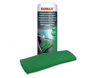 Салфетка из микрофибры для стекла и интерьера 38х38 см SONAX MicrofaserTuch Scheibe+Innen 498400 фото